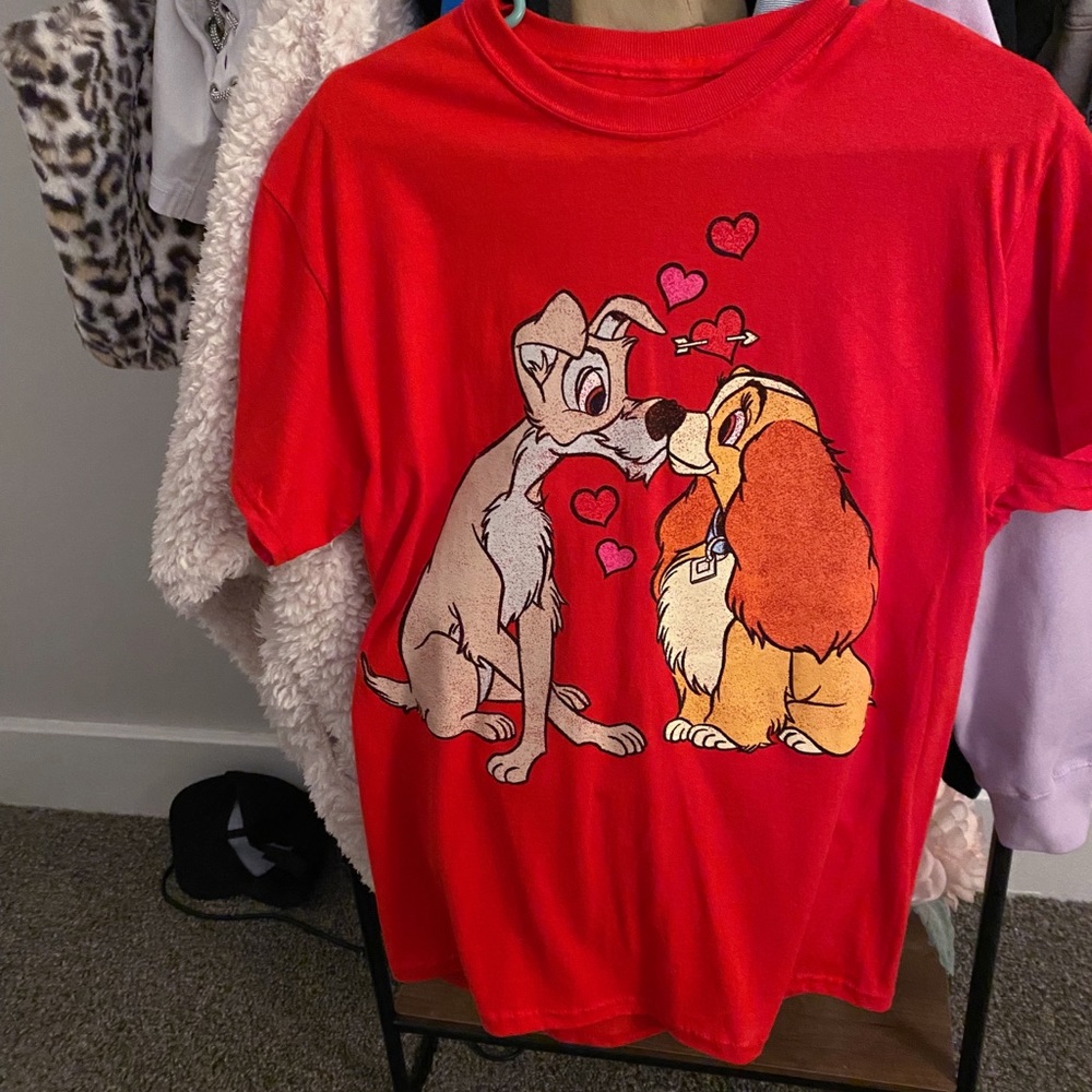 Brand New PacSun 2 Pups In Love Disney Tee Shirt 🐶✨ Size Medium ❤️